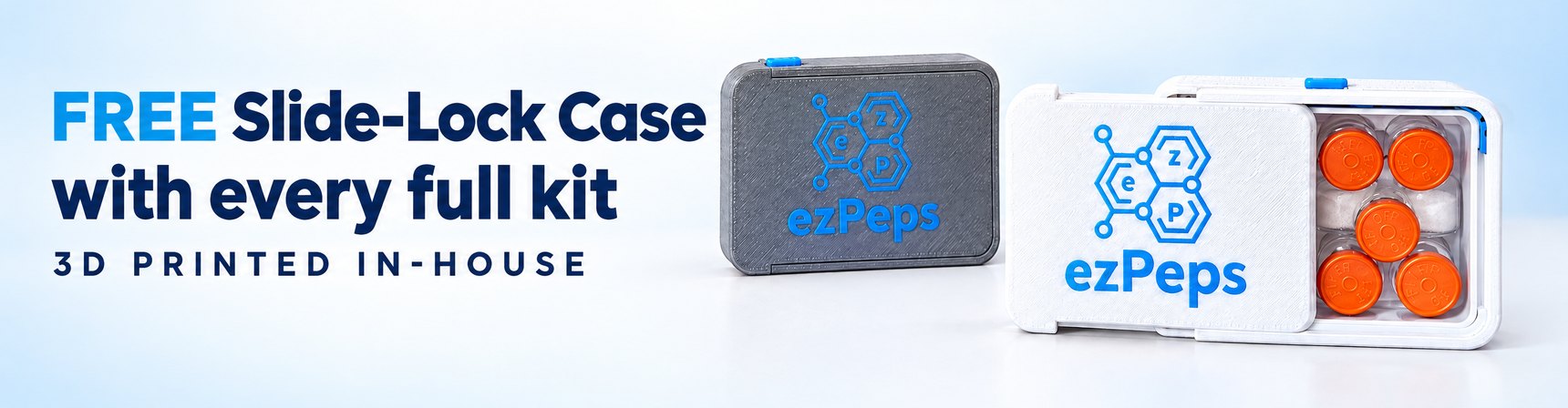Free 3D printed ezPeps slide-lock case with every 10-Pack kit